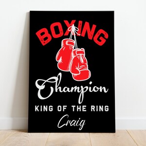 Personalised Boxing Champion Poster | Boxing Gift Idea | Boxing ...