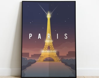 Paris Night Poster