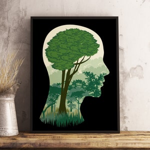 Environment Scenery Poster | Eco Friendly Gifts | Environmental Gifts | Green Planet | Climate Change Art | Environmentally Friendly