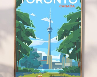 Toronto Travel Poster | Toronto Vintage Print | Canada Travel Prints | Toronto Gift Art | Toronto Wall Hanging Decoration | Canada Wall Art