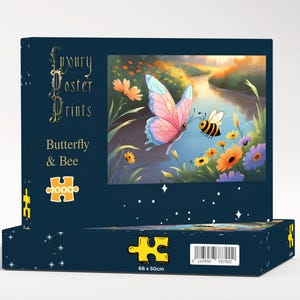 Butterfly And Bee Jigsaw Puzzle | Premium 1000, 500, 100 or 48 Pieces | Jigsaw Puzzle Gifts | Jigsaw Puzzle Decor Art | Jigsaws British made