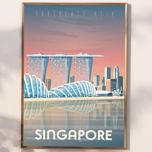 Singapore Travel Poster | Singapore Vintage Print | Singapore Travel Prints | Singapore Gift Art | Singapore Wall Hanging Decoration