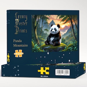 Panda Mountains Jigsaw Puzzle | Premium 1000, 500, 100 or 48 Pieces | Jigsaw Puzzle Gifts | Jigsaw Puzzle Decor Art | Jigsaws British made