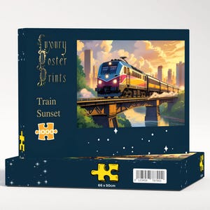 Train Sunset Jigsaw Puzzle | Premium 1000, 500, 100 or 48 Pieces | Jigsaw Puzzle for Kids and Adults | Premium Jigsaw Pieces | British made