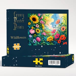Wildflowers Jigsaw Puzzle | Premium 1000, 500, 100 or 48 Pieces | Jigsaw Puzzle for Adults | Floral Puzzle Art | Birthday Gift for Mom/Nana