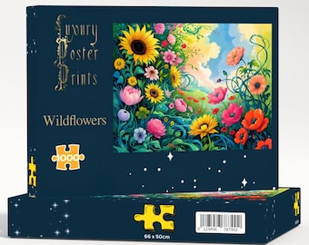 Wildflowers Jigsaw Puzzle | Premium 1000, 500, 100 or 48 Pieces | Jigsaw Puzzle for Adults | Floral Puzzle Art | Birthday Gift for Mom/Nana