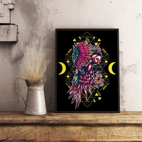 Geometric Owl Poster