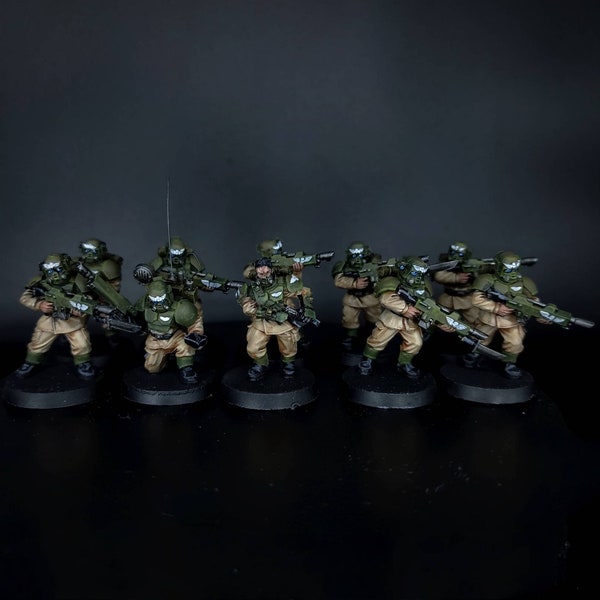 Cadian Squad with Respirator Upgrade painted commission