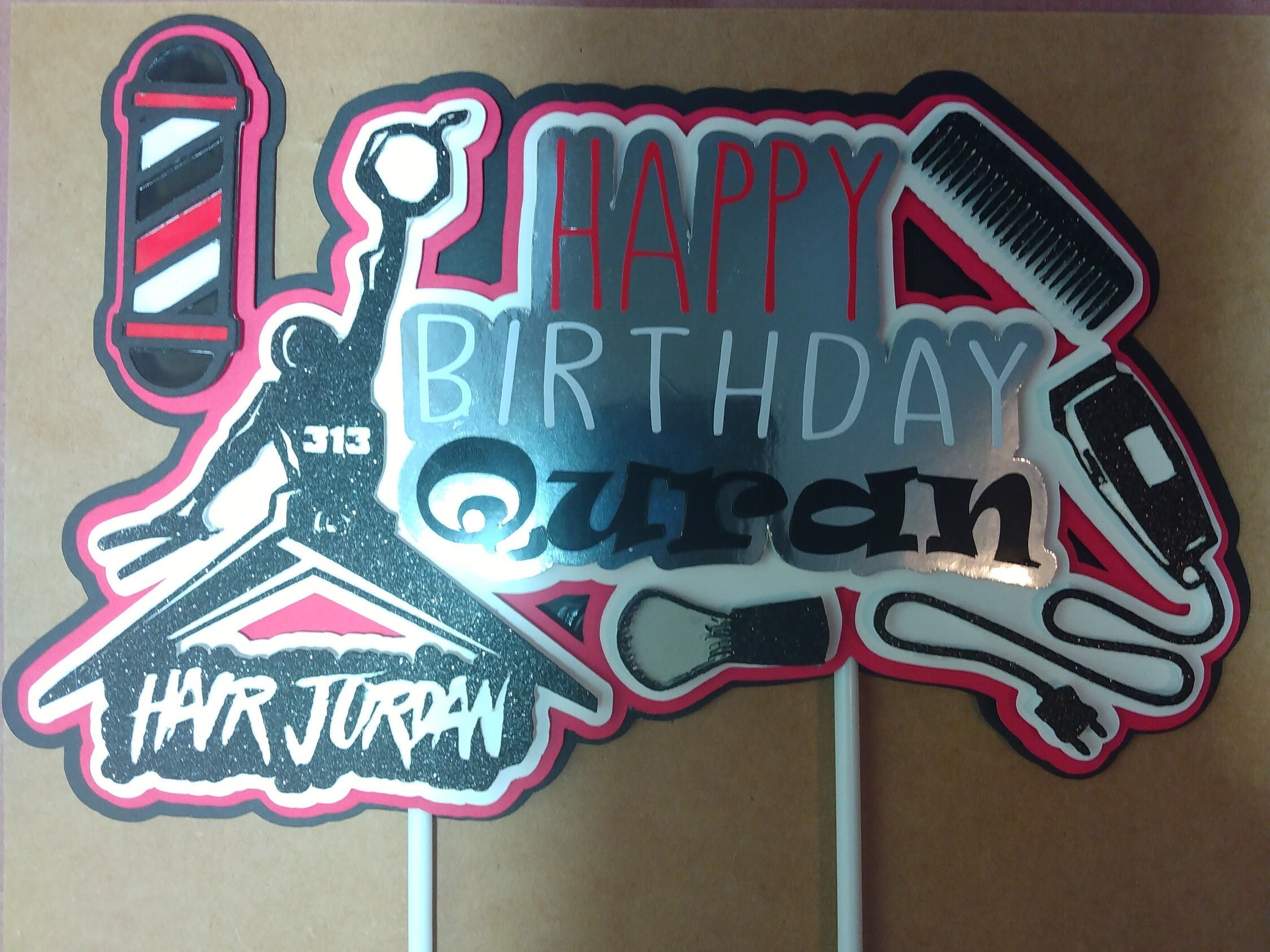 Barber Cake Topper, Cake Topper, Hair Salon Cake Topper