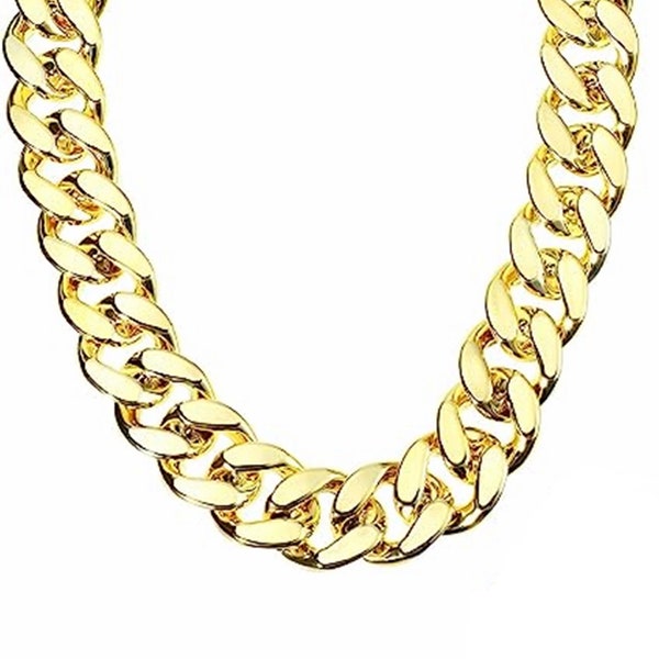 Rapper Pimp Gangster 1970s Chunky Gold Coloured Chain