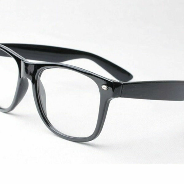 Geek Nerd Clear Lens Black Frame Glasses Fancy Dress Accessory