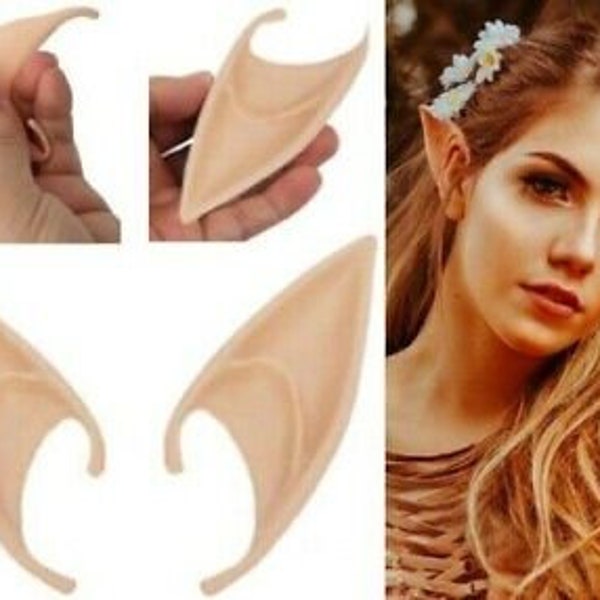 Cosplay Elf Ears Puntiagudo Goma Látex Prótesis Pixie Fairy Adultos Niños