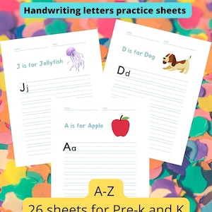 Alphabet handwriting pages  A-Z