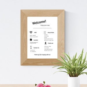 Panneau de bienvenue Airbnb / Panneau de bienvenue VRBO / Guide de location de vacances / Informations WIFI / Règles de location de vacances / Téléchargement numérique / Personnalisable