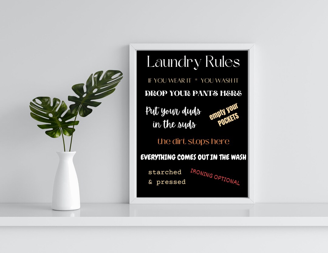 Laundry Room Sign Printable, Laundry Wall Art Printable, Laundry Sign ...