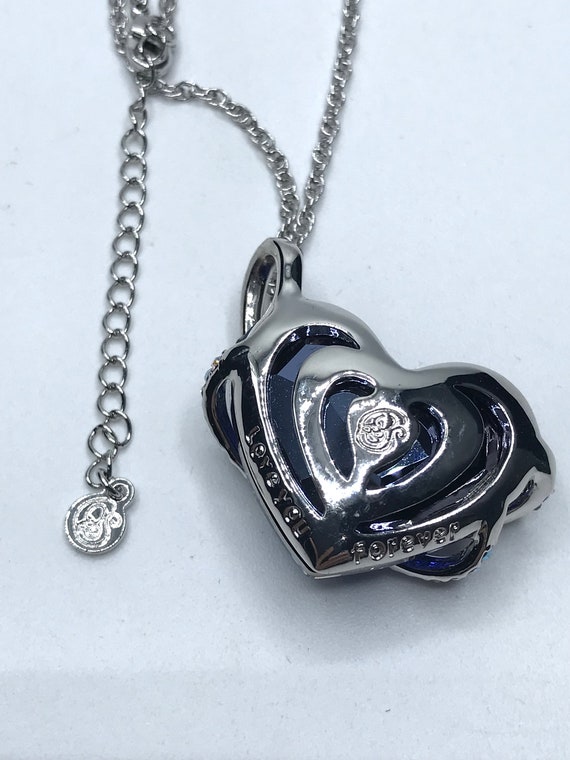 Vintage Qianse Swarovski Crystal Blue Heart 'Love… - image 4