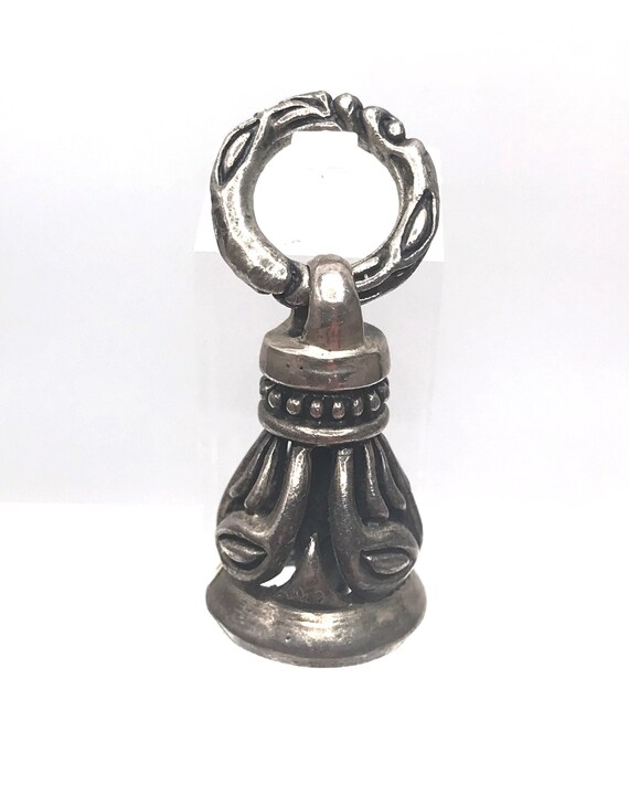 A-8 Vintage 925 Sterling Silver Mini Bell Pendant - image 1