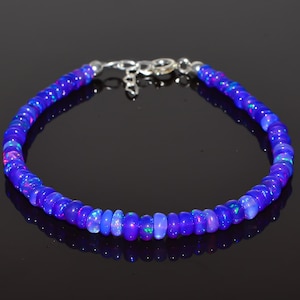 Wonderful ~ Lavender Fire Ethiopian Opal Beaded Bracelet,  Minimalist Bracelet, Rondell Beads Bracelet, AAA+ Ethiopian Opal Bracelet.!!!