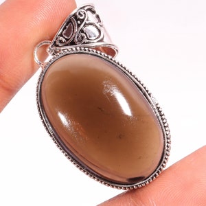 Smoky Quartz Gemstone Pendant, 925 Sterling Silver Pendant, Fashion Pendant Jewelry, Pendant For Women, Quartz Pendant Jewelry.