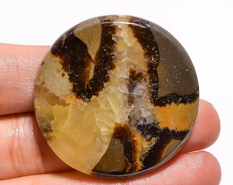 Amazing Yellow Septarian Cabochon Top Grade Brown Septarian Gemstone High Quality Trapezoid Shape 36.5 Ct 29x26x6mm Loose Gemstone