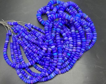 Smooth Lavender Ethiopian Opal Beads, Lavender Opal Rondelle Beads, Plain Opal Beads, Lavender Opal Gemstone Beads, Opal Strands.