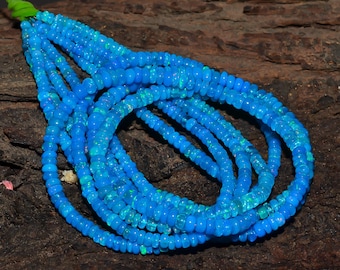 AAA+ Smooth Lavender Opal Beads, Ethiopian Opal Rondelle Beads, Plain Opal Beads, Natural Opal Beads, Purple Opal Strands.