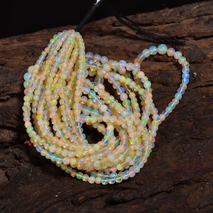 Natural Ethiopian Opal Round Beads, Smooth Opal Beads, Gemstone Beads, Opal Round Beads, AAA+ Opal Strands , Beaded Opal Beads.