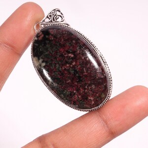 Natural Edulite Pendant, Vintage Style Pendant Jewelry, 925 Sterling Silver Pendant, Handmade Statement Pendant, Pendant For Necklace.