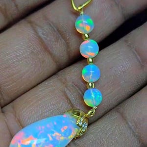 AAA+ Ethiopian Opal Gemstone Pendant, 925 Sterling Silver Pendant, Fire Opal Pendant, Welo Opal, Pendant For Necklace, Gift For Christmas.