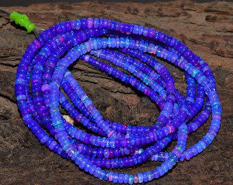 Smooth Lavender Ethiopian Opal Beads, Lavender Opal Rondelle Beads, Plain Opal Beads, Lavender Opal Gemstone Beads, Opal Strands.