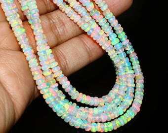 AAA+ ~ Ethiopian Opal Plain Beads, Beaded Opal Beads, Smooth Opal Beads, Fire Opal Beads, Rondelle Opal Beads, Opal Beads Jewelry.