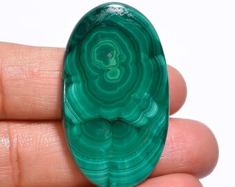 39X23X5 mm OC-3196 Natural Malachite Oval Shape Cabochon Loose Gemstone For Making Jewelry 58.5 Ct
