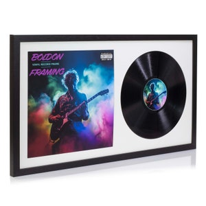 12" / 10" / 7" Double Vinyl LP Record and Album Cover Frame Memorabilia Wall Display White Mount