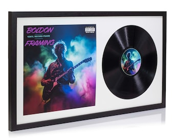 12" / 10" / 7" Double Vinyl LP Record and Album Cover Frame Memorabilia Wall Display White Mount