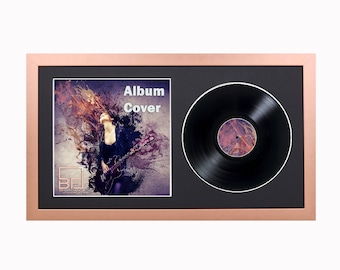 12" / 10" / 7" Double Vinyl LP Record and Album Cover Frame BLACK Mount Memorabilia Wall Display in Metallic Colours