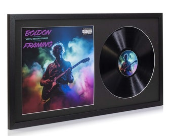 12" / 10" / 7" Double Vinyl LP Record and Album Cover Frame BLACK Mount Memorabilia Wall Display