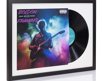 12" Vinyl LP Record and Album Cover Frame With White Mount