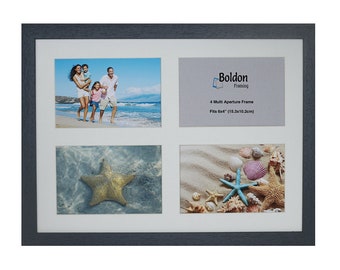 Boldon Framing Multi Aperture Photo Picture Frames Holds 4 Photos Various Sizes and Colours REAL WOOD