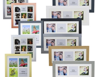 REAL WOOD Square Multi Aperture Photo Picture Frame Instagram Wide Collage - White