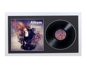 12" / 10" / 7" Double Vinyl LP Record and Album Cover Frame BLACK Mount Memorabilia Wall Display in Metallic Colours