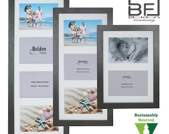 Multi Aperture Photo Picture Frames Holds 2, 3 or 4 Photos in Gunmetal
