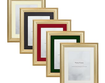 Gold Picture Photo Frame With Mount Various Colours 10x8 A3 A4 40x30 Square