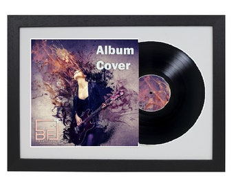 12" Vinyl LP Record and Album Cover Frame With White Mount