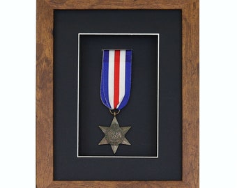 3D Deep Medal Box Frame For War, Military and Sports Medals - Medium Oak