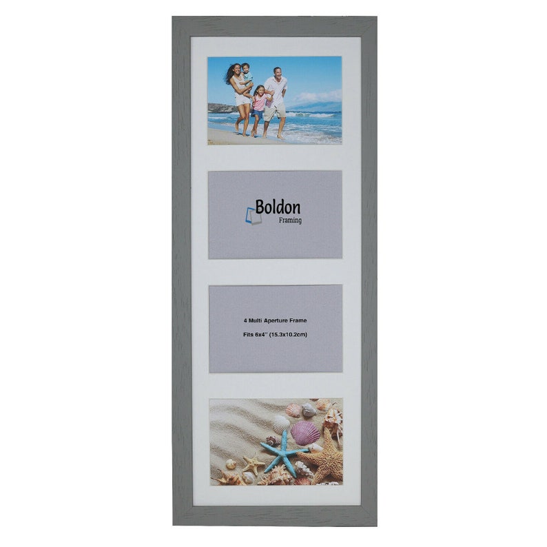 Multi Aperture Photo Picture Frames Holds 2, 3 or 4 Photos in Pale Grey image 6