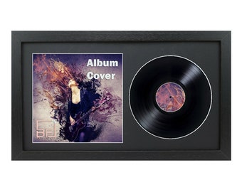 12" / 10" / 7" Double Vinyl LP Record and Album Cover Frame BLACK Mount Memorabilia Wall Display