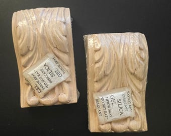 Unfinished Carved Maple Wood Decorative Architectural Trim Corbels Furniture