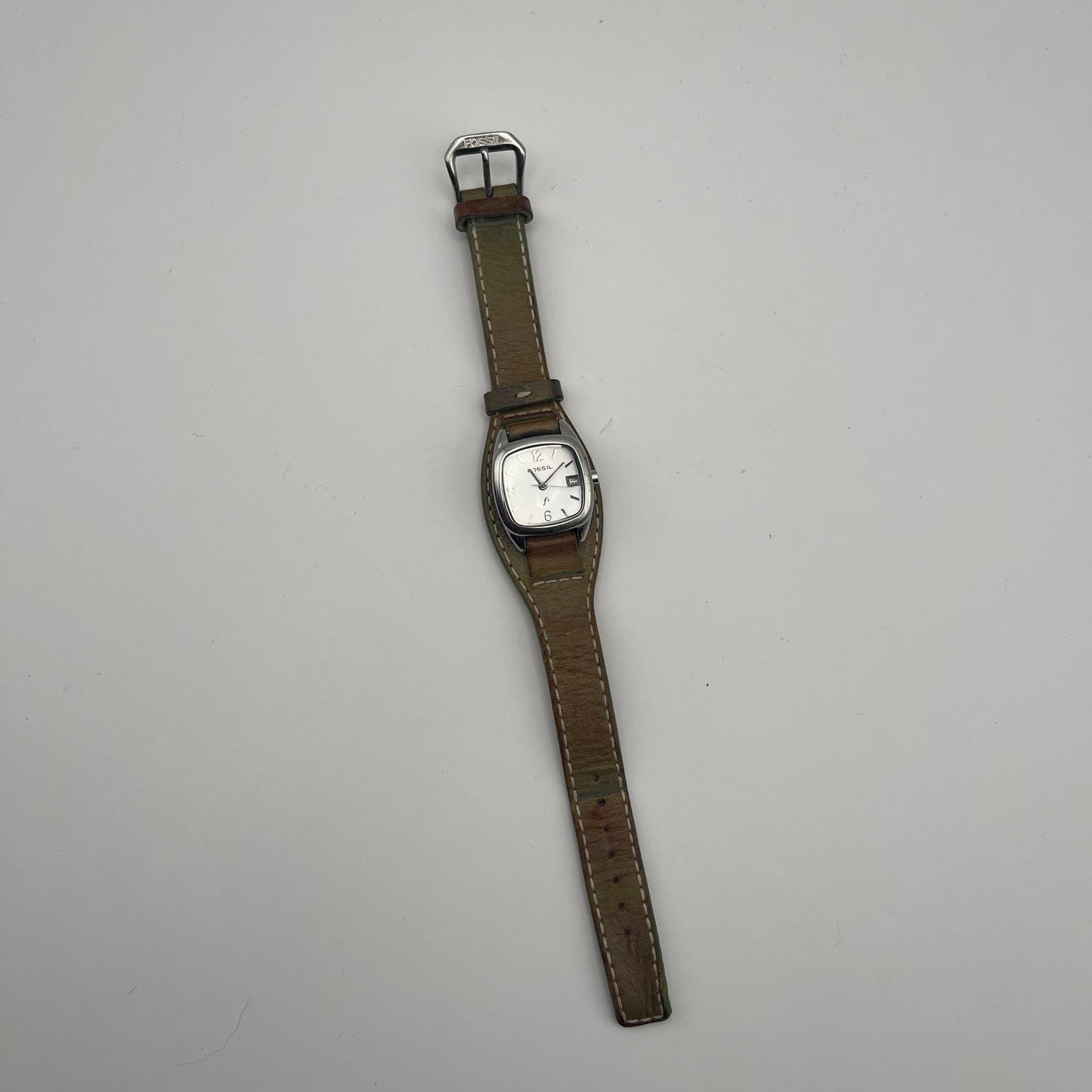 Vintage Fossil women’s watch silver leather band WB-4153 Boho Hippie braid Vintage Fossil Watch Women - Etsy main image 4