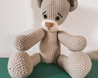 Teddy bear baby shower, crochet bear, amigurumi toy, stuffed animal, plushies, gift for her, for him, nursery decor, christmas gift, baby