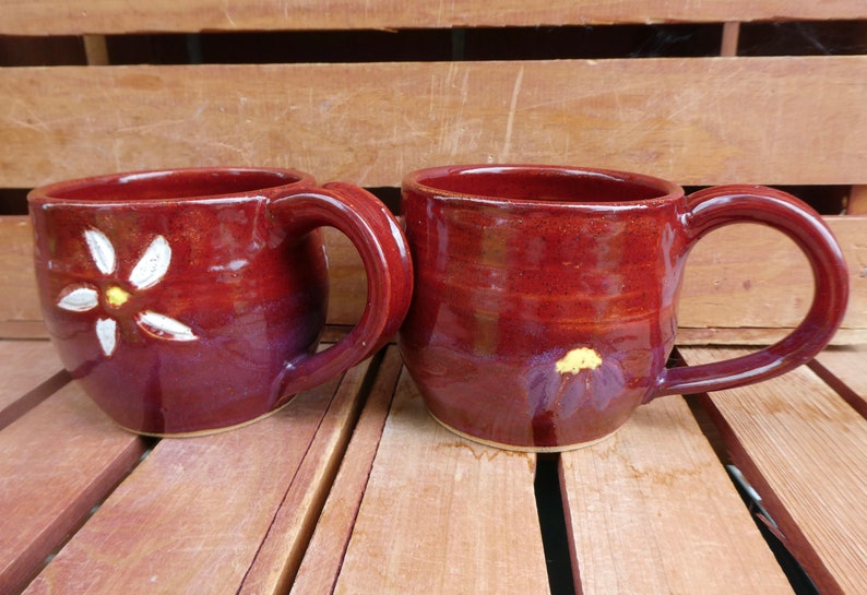 Cozy Flower Mug, Purple Cone Flower, Natureinspired, Handthrown